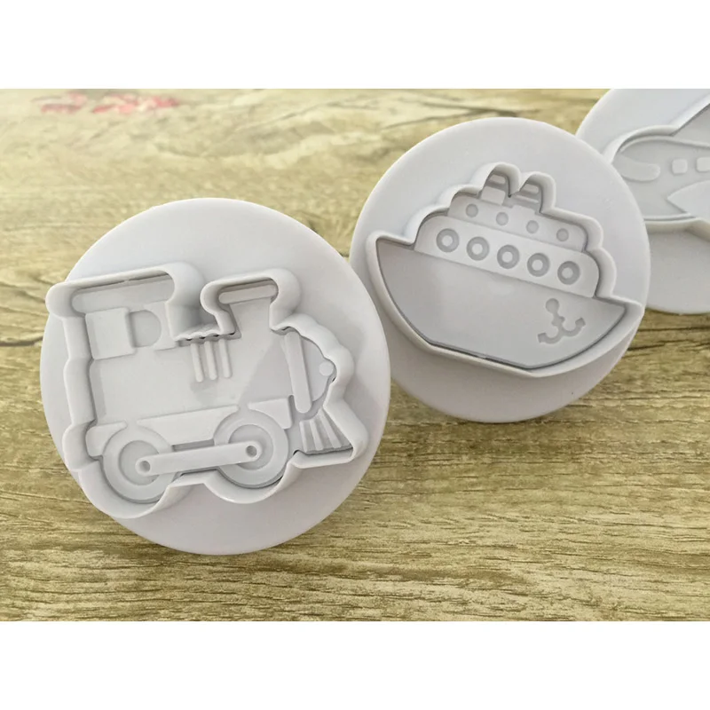 4 шт. пластиковые ножи для тортов помадки формы печенья самолета автомобиля