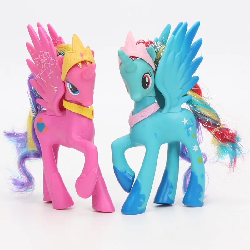 14 см игрушки My Little Pony пони Принцесса Селестия Луна Радуга Дэш ПВХ фигурка Сумеречная Искорка редкость модель куклы