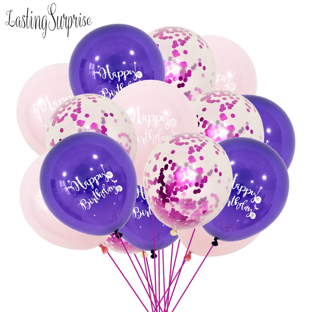 Русалка Вечерние воздушные шары фиолетовые Конфетти Свадьба День Рождения