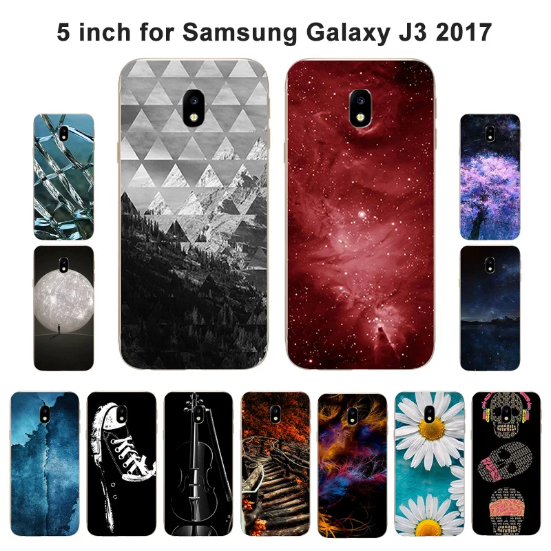 Чехол для Samsung Galaxy J3 2017 силиконовый чехол накладка с рисунком задняя крышка J330