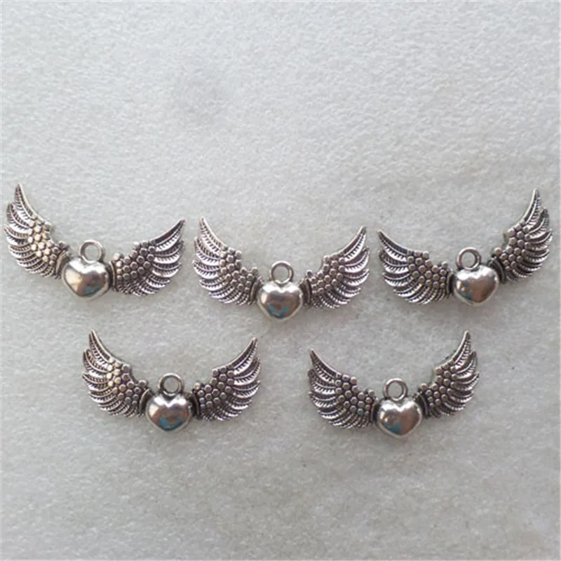 (10 шт./лот) 44x15x5 мм крыло тибетского серебра DIY ретро ювелирные изделия из бисера