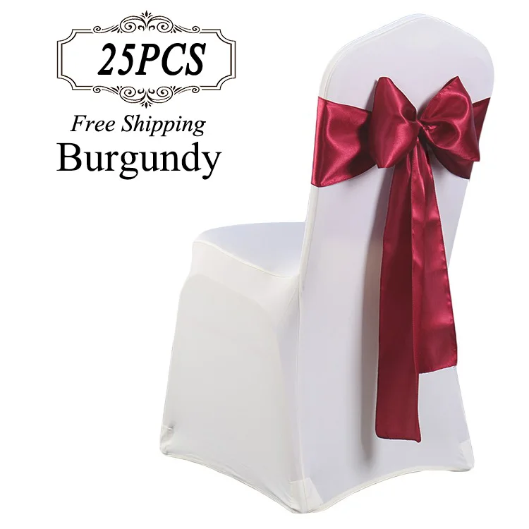 Бесплатная доставка 25 шт. необычные красивые атласные стулья с поясом для свадеб