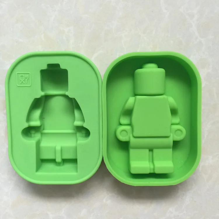 Творческий строительный блок сделай сам фигурка робота шоколад из силиконовой