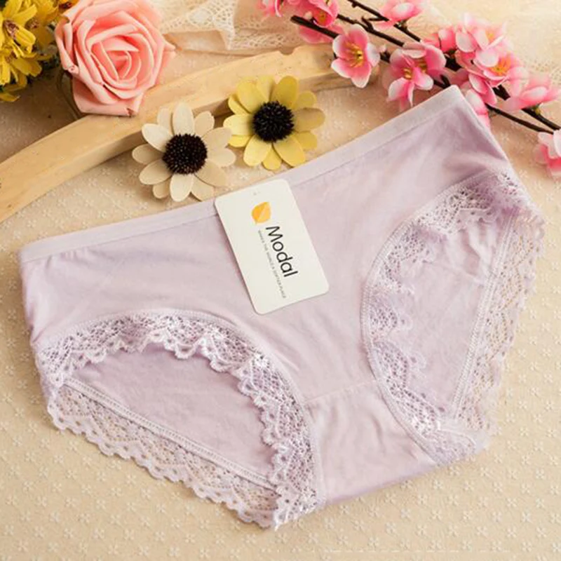 Новые Мягкие однотонные кружевные женские трусы эластичные трусики нижнее белье