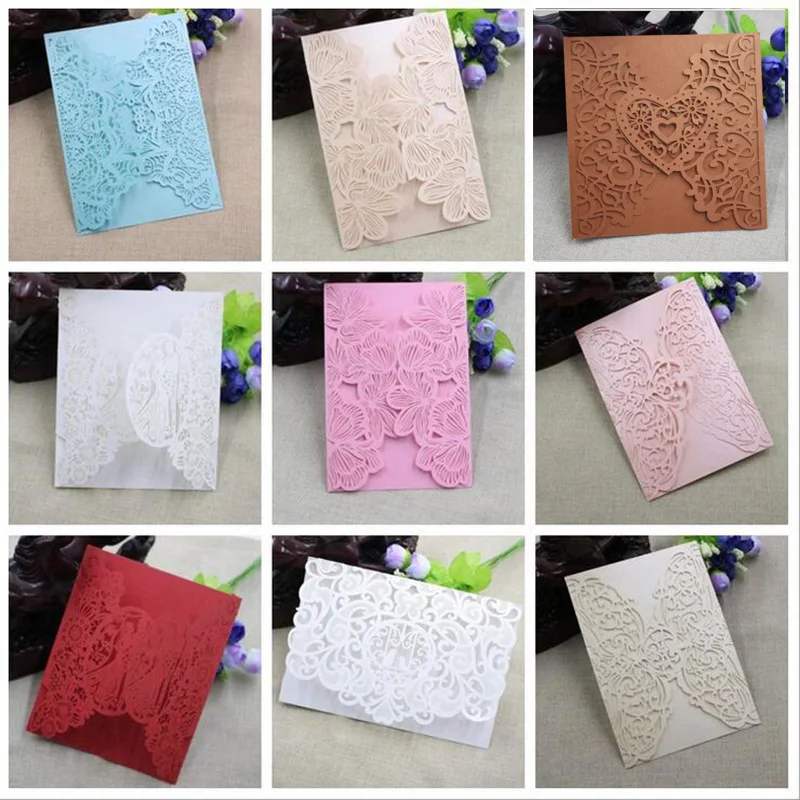 30 шт. свадебные пригласительные открытки лазерной резки элегантные кружевные