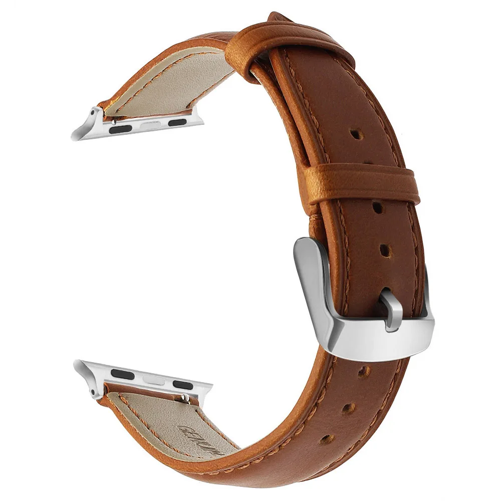 Light Brown S Итальянский винтажный кожаный ремешок для часов iWatch Apple Watch 38 мм 40 мм 42 мм 44 мм серия 5 4 3 2 1 ремешок Ремешок коричневый черный - Цвет ремешка: Light Brown S