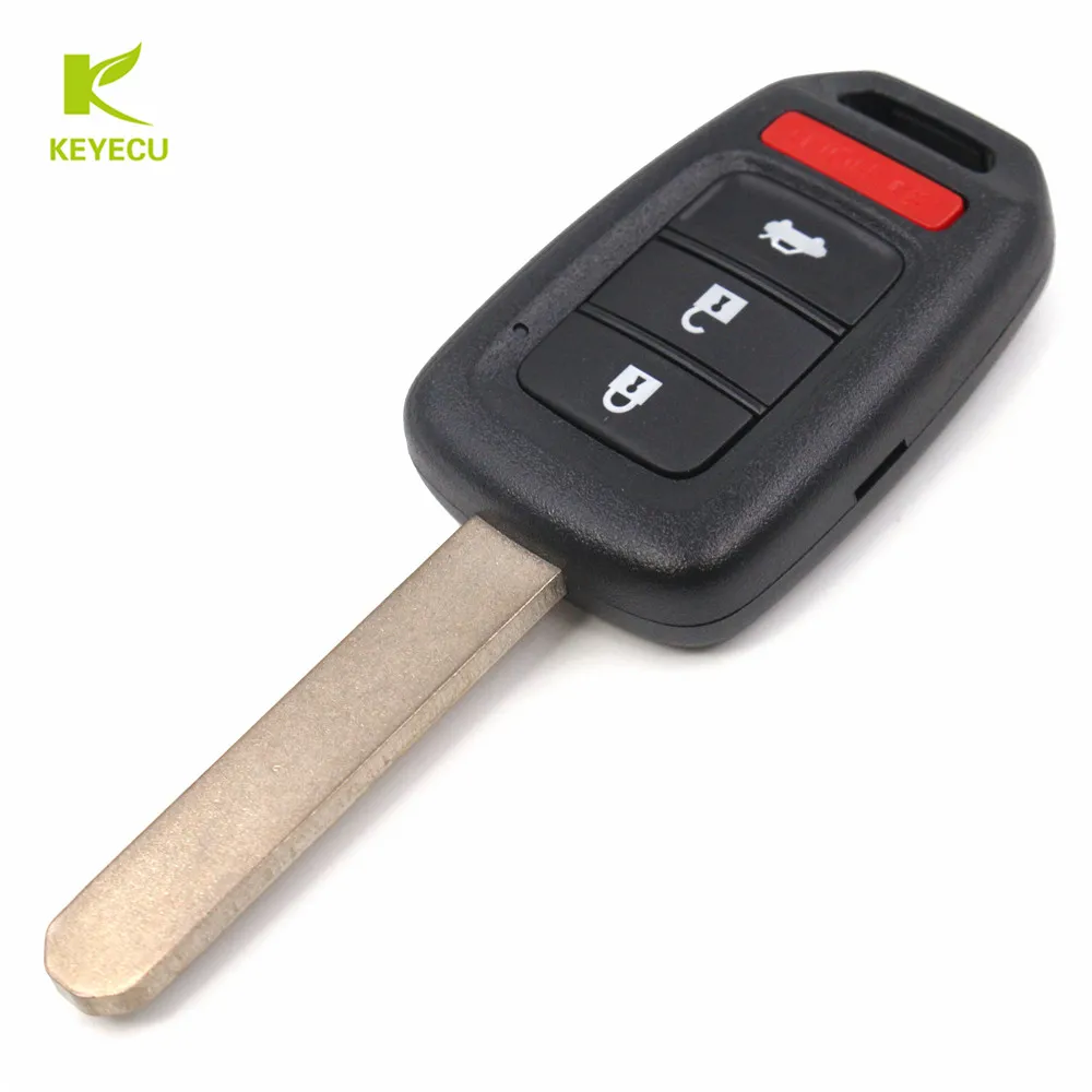 KEYECU 3 + 1 кнопка дистанционного автомобиля брелок 313 8 МГц/433 МГц ID47 для Honda Accord Civic FCC