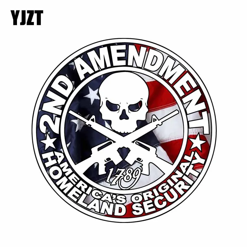

YJZT 11,7 см * 11,7 см аксессуары, наклейка из ПВХ с американским флагом, 2-й пистолет с изменением размера, наклейки для автомобиля 6-0083