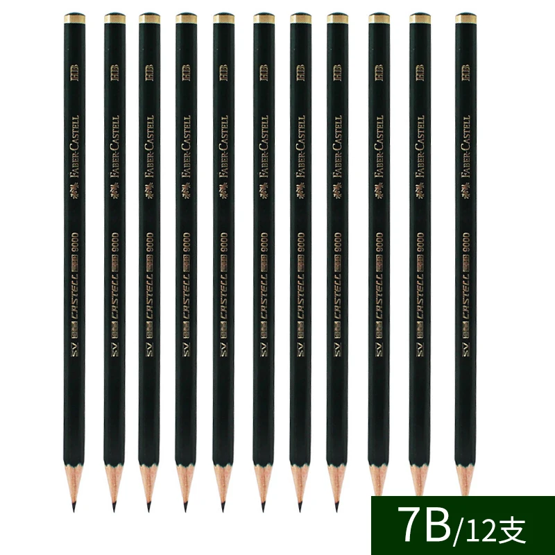 7B 12 шт. в упаковке, импортированные из Германии Faber Castell карандаш 9000 Профессиональный рисунок карандаш мульти-серый карандаш для эскизов - Цвет: 7B