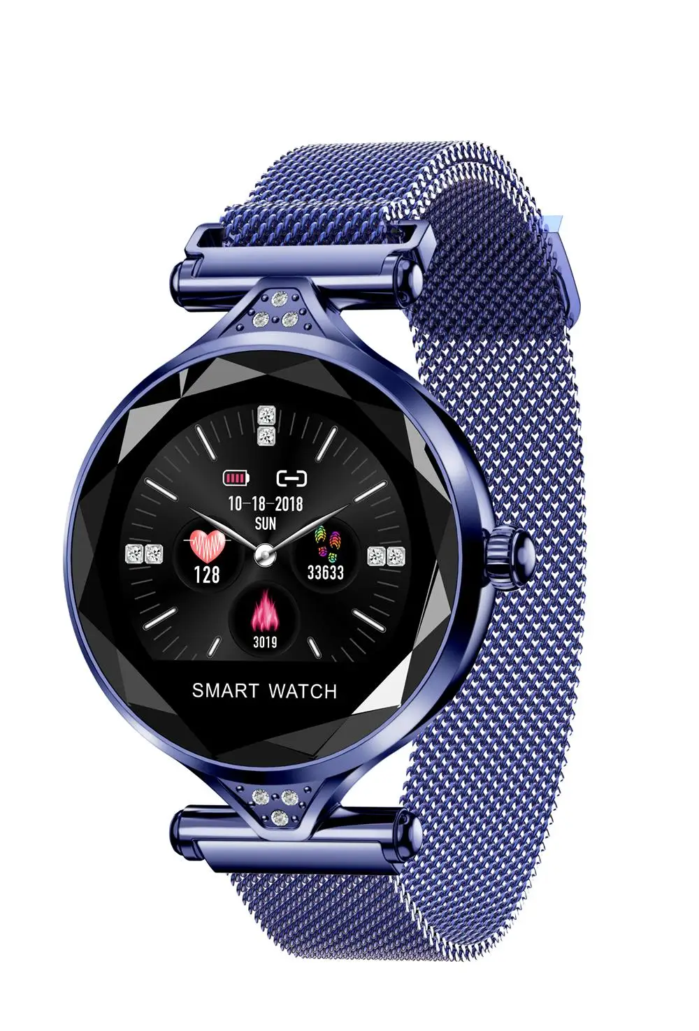H1 Для женщин модные часы Smart Watch крови Давление монитор сердечного ритма Фитнес трекер Браслет «Умные» часы с букетом на свадьбе; Цвет Экран