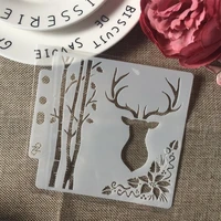 1pcs 13cm 5 1 christmas deer diy layering stencils wall painting scrapbook coloring embossing album decorative card template