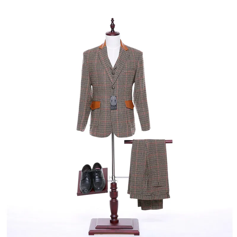 Jacket Pants Пиджак+ брюки+ жилет коричневый клетчатый женский костюм со штанами женские деловые костюмы с двумя пуговицами формальная офисная форма стильные женские брюки костюмы - Цвет: Jacket Pants