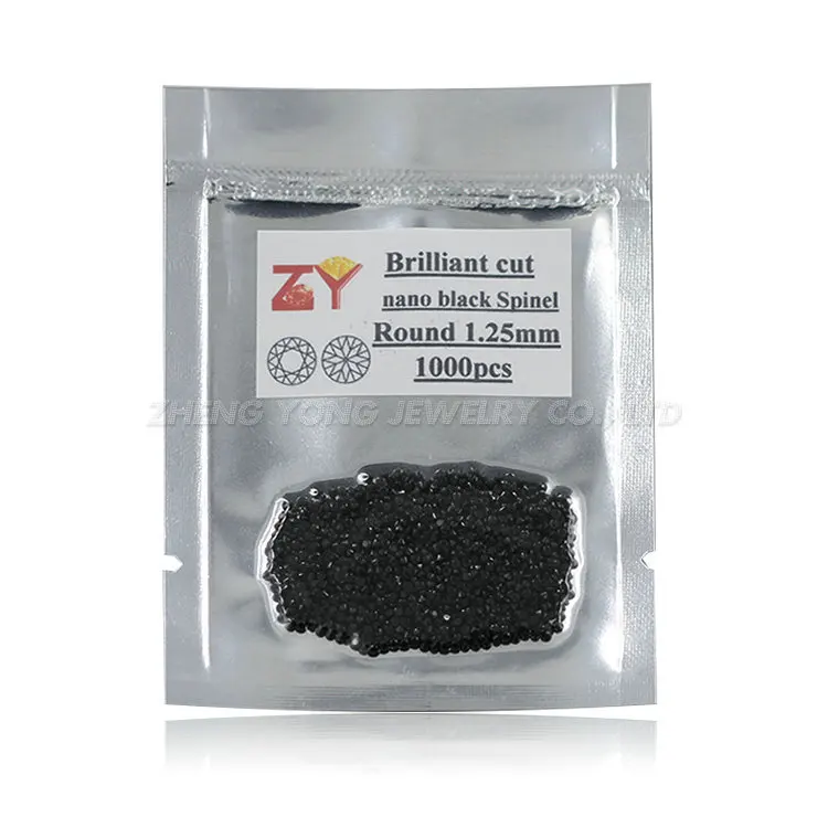 Синтетический нано-черный камень круглой формы 1 25 мм | Украшения и аксессуары