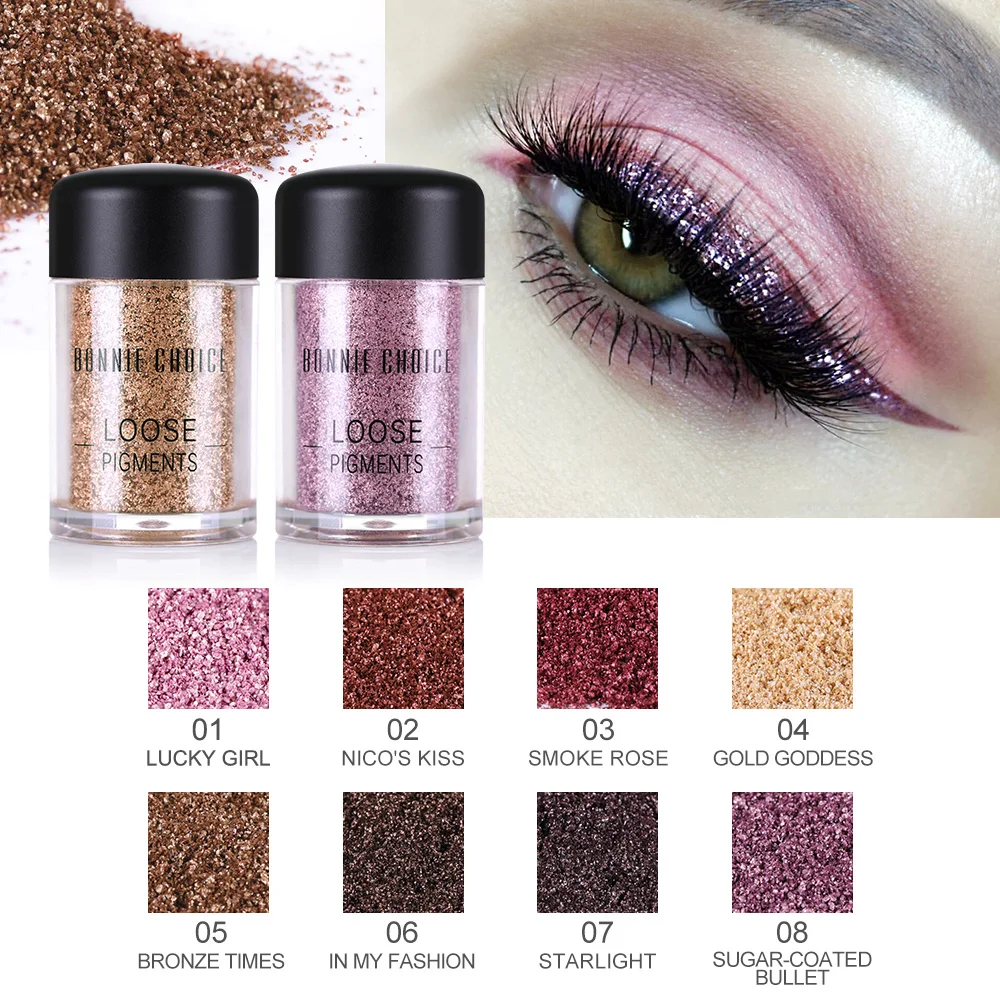 Бонни выбор блеск Тени для век Металлические тени порошок водонепроницаемый