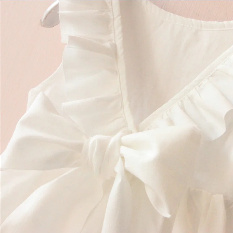 Hurave Girl Dresses Solid White 2019 Summer Style Children's Clothing For Vestido Infant Clothes | Детская одежда и обувь