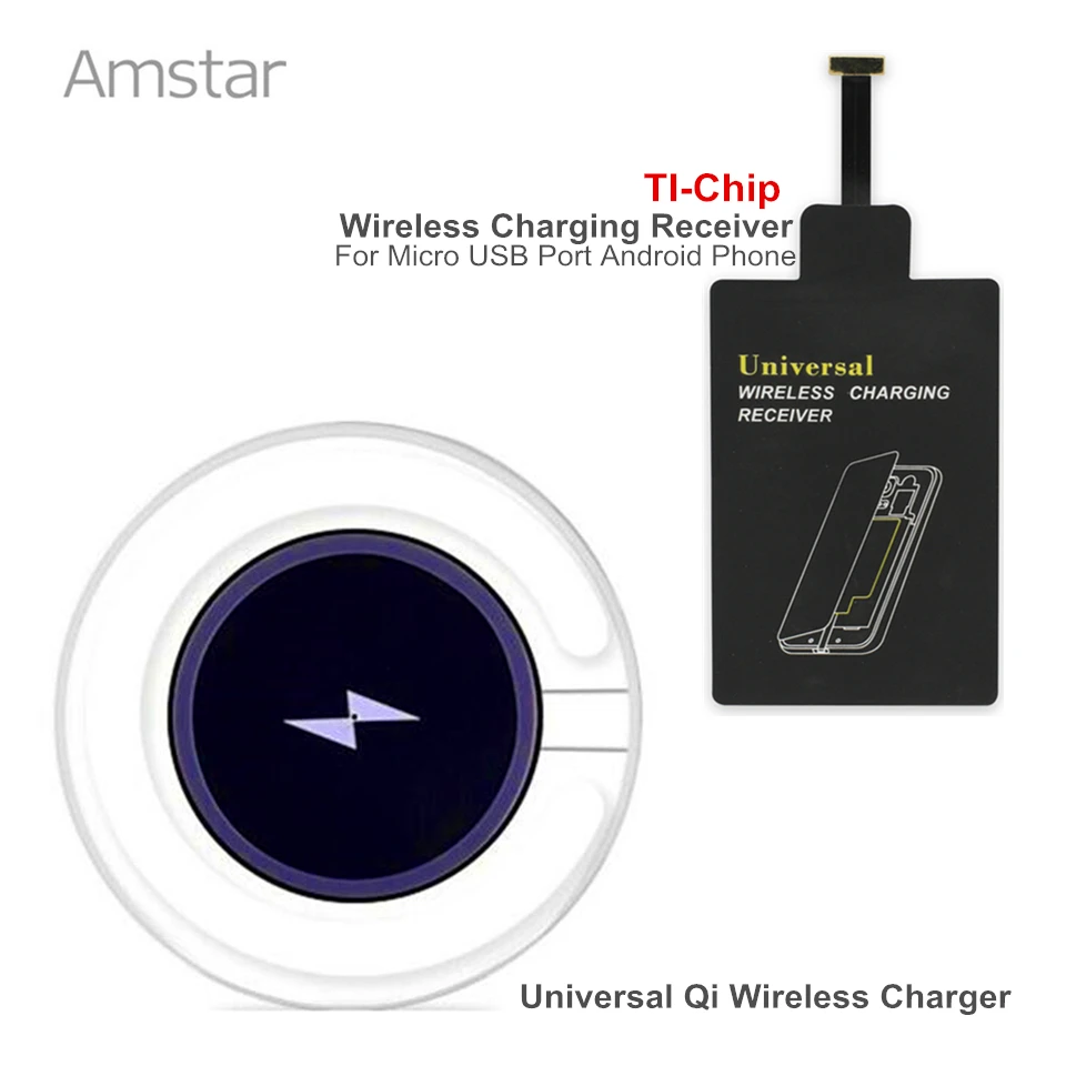 Amstar Qi Беспроводной Зарядное устройство для iPhone X/8/плюс зарядного устройства samsung