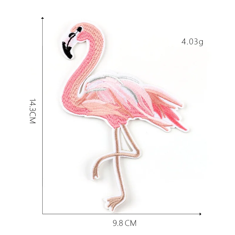 Вышитые тканевые наклейки фламинго модная вышивка патчи высококачественные
