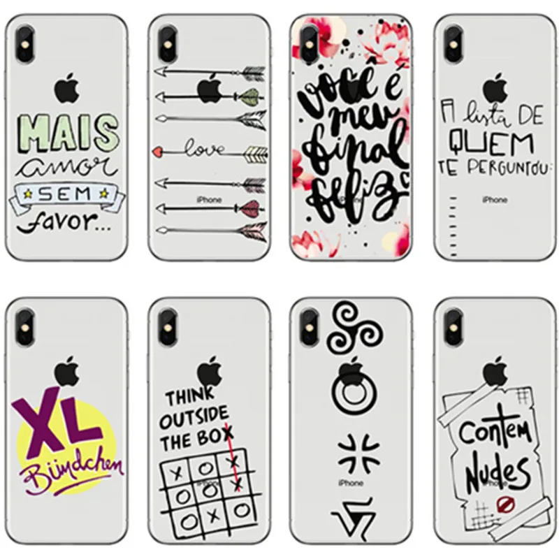 Seracase испанский Amor Love Heart Words мягкий прозрачный чехол для телефона Fundas iPhone 5 6 6Plus 7