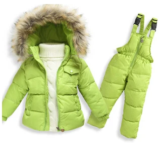 Комплект зимней одежды для детей лыжный костюм мальчиков пуховик девочек куртка
