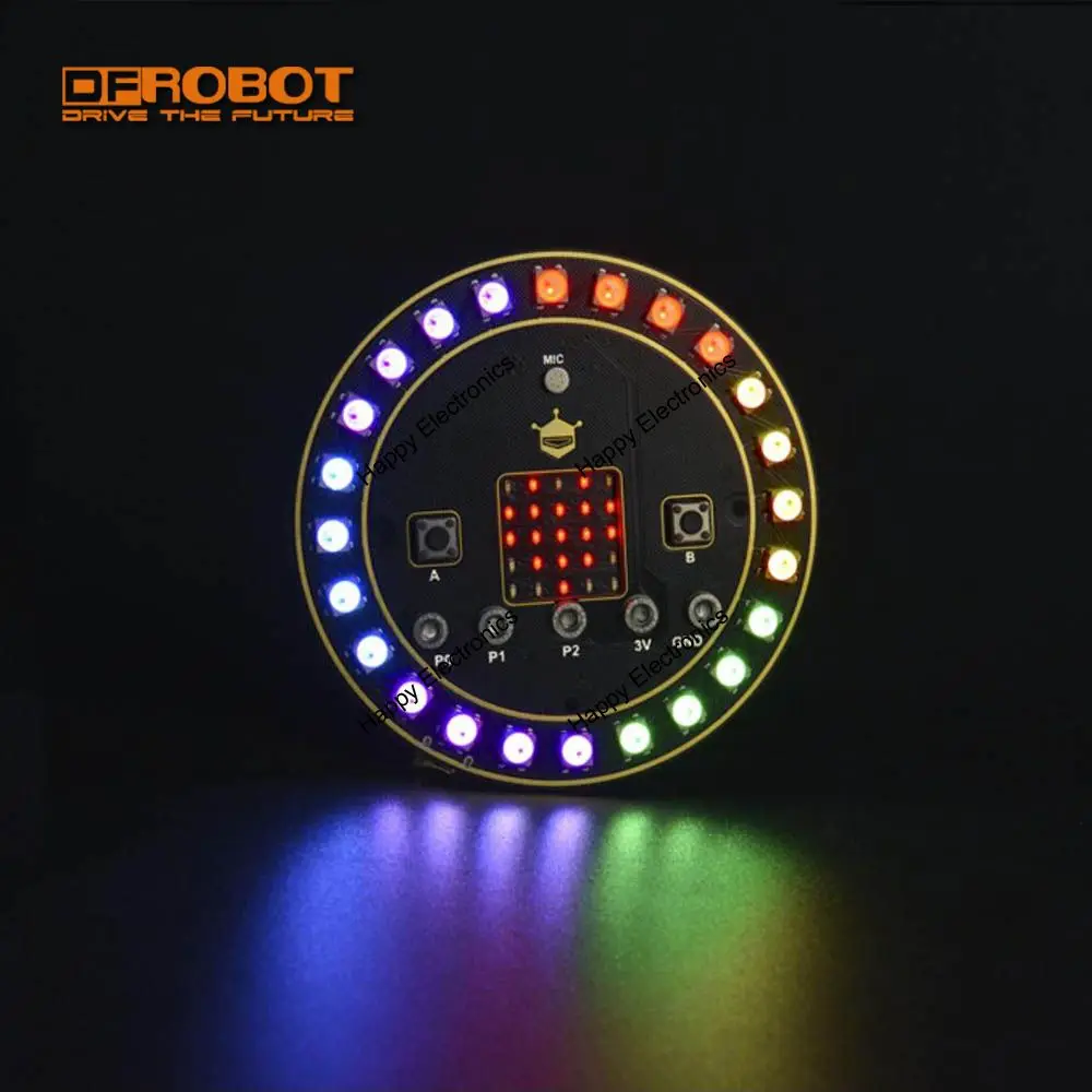 DFRobot микро: круглый RGB светодиодный Таймер плата расширения с микрофоном зуммер
