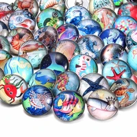royalbeier 20pcslot fish glass snap button 18mm starfish beads sunflower charms animal snap buttons for snap bracelet jewelry