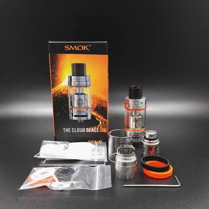Оригинальный Elektronik пикантная закуска sigara SMOK TFV8 Vape распылителя 6 мл облако зверь RDA