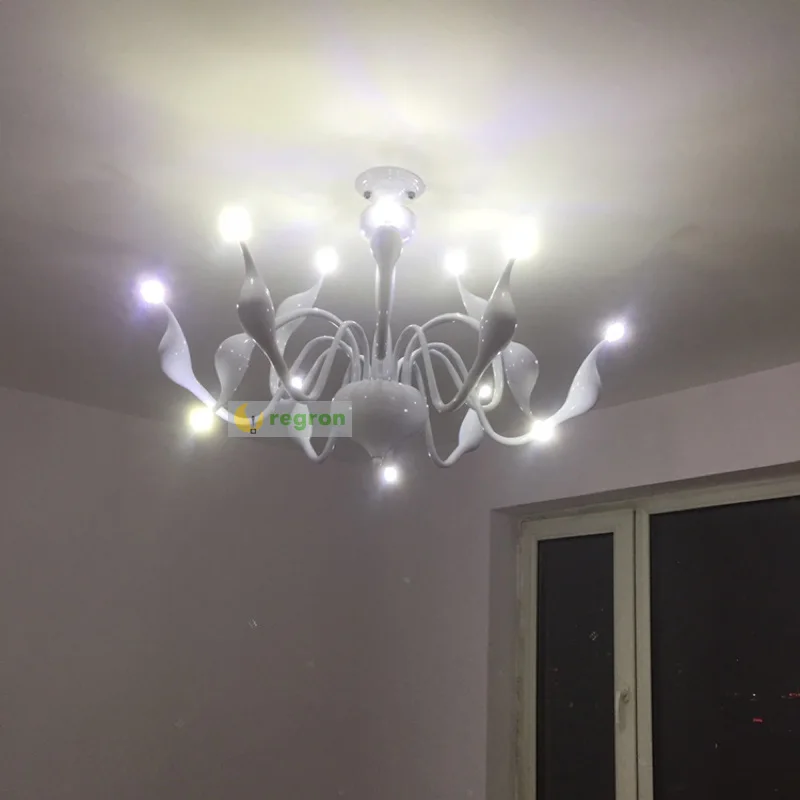 Скандинавская светодиодный я/серебряная Светодиодная лампа в виде лебедя