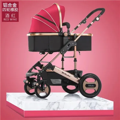 Детская коляска BABYFOND с высоким пейзажем, может лежать, складывается, четыре колеса, амортизатор, детская коляска - Цвет: R