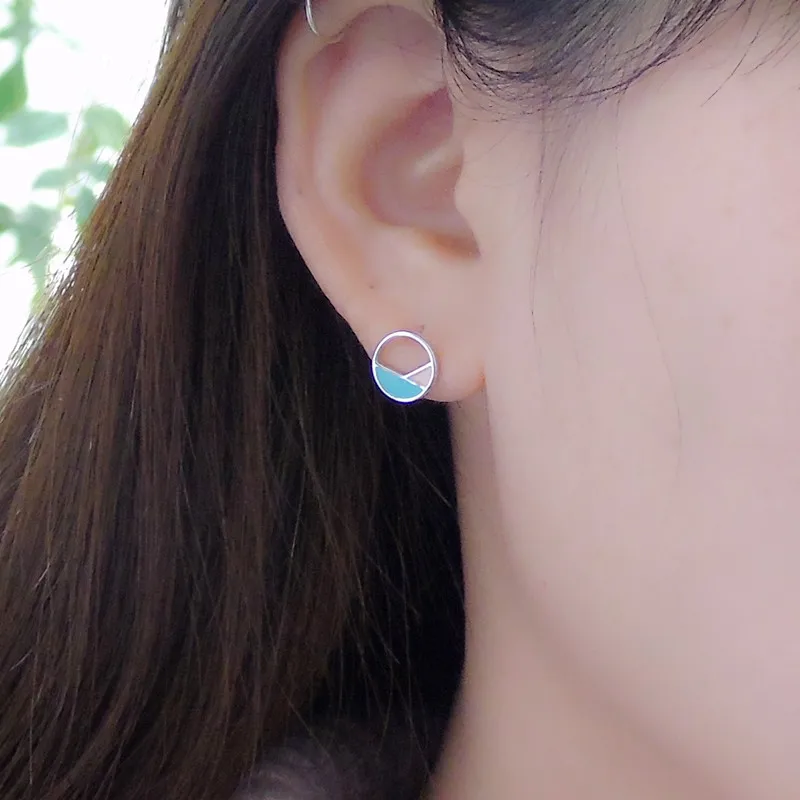Женские серьги пусеты геометрические большие 8 мм|female earrings|ear studsbig ears |
