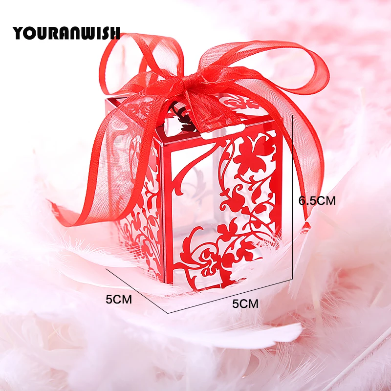 Коробки для конфет YOURANWISH 50 шт./лот из ПВХ Вечерние и свадеб Подарочная коробка