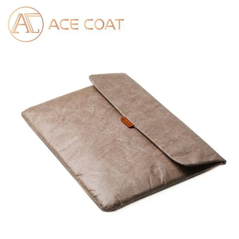 ACECOAT DuPont бумажный чехол для ноутбука с ручкой и карманами для MacBook Air/Pro 13,3 16 чехол для ноутбука macbook pro 16 чехол - Цвет: Light coffee