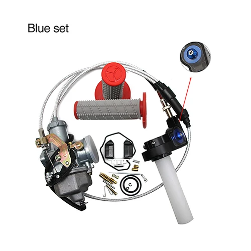 Blue set ZSDTRP для CG200 200CC двигателя мотоцикла Keihin PZ30 30 мм Карбюратор с ручками ручки дроссельной заслонки ручки для ремонта кабеля набор - Цвет: Blue set