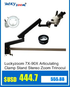 Luckyzoom Профессиональный 7X-45X Simul-Focuse Тринокулярный Стерео вертикальный зум микроскоп PCB Microscopio