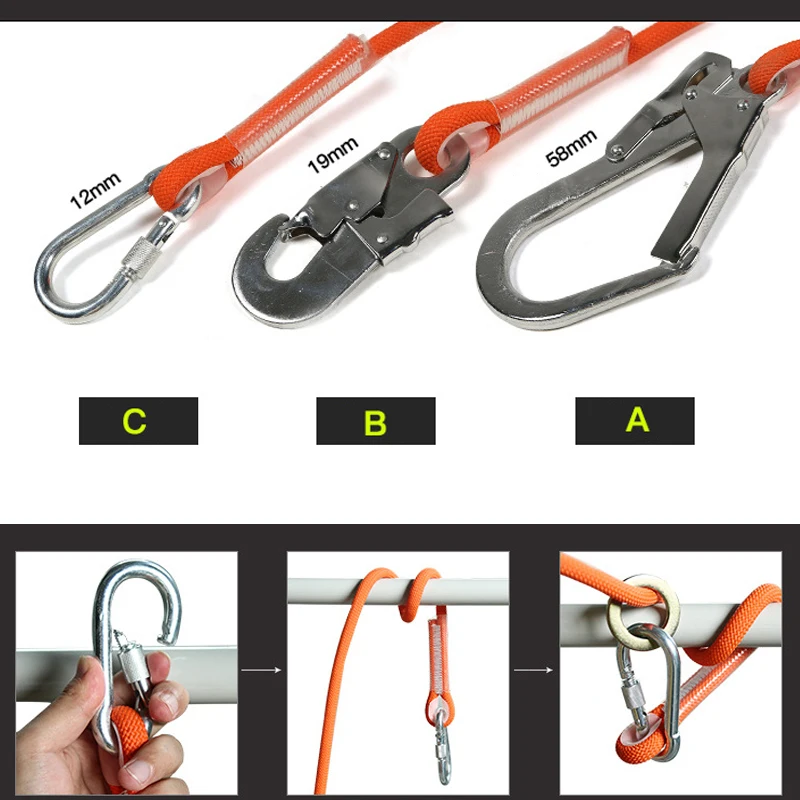 Сверхмощный ремень безопасности для скалолазания 1 6 м|Аксессуары скалолазания| |