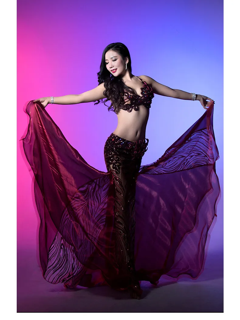 Комплект из платья и юбки для танца живота костюм в восточном стиле индийский