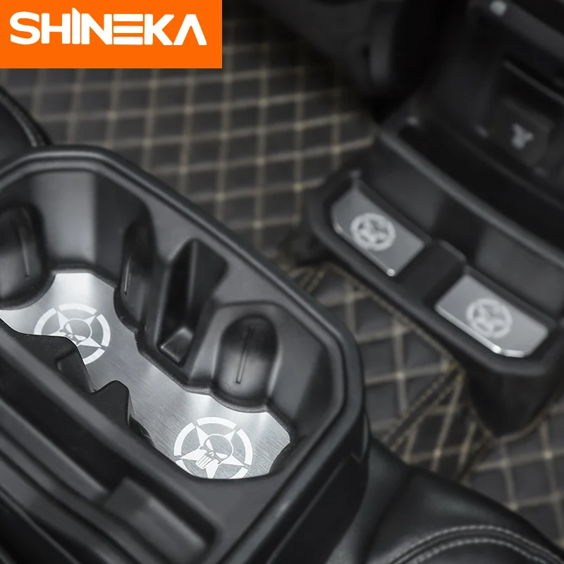 SHINEKA интерьерные молдинги для Jeep Wrangler JL+ алюминиевый сплав подстаканник коврик для Jeep Wrangler JL автомобильные аксессуары Стайлинг