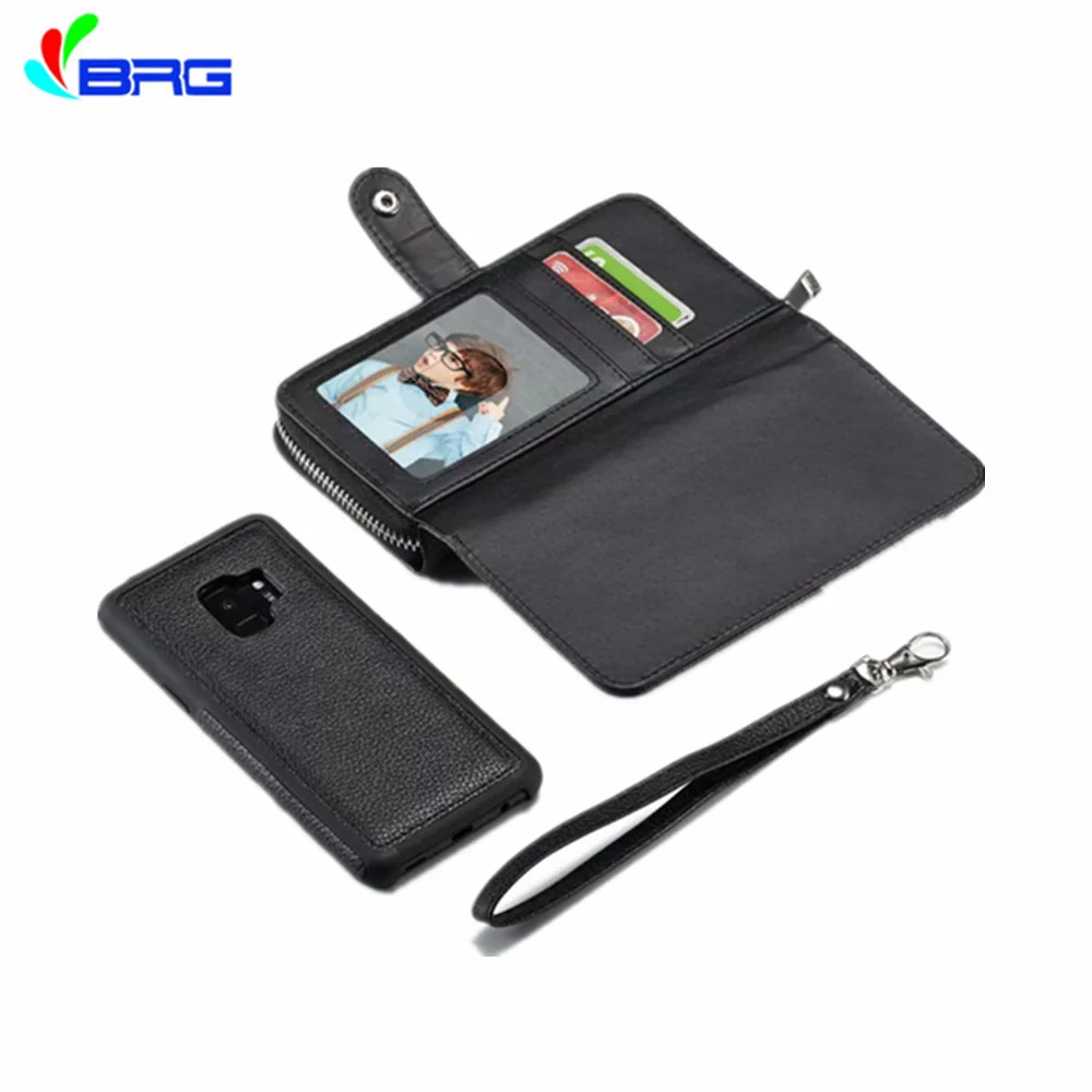 Кожаный откидной съемный чехол-кошелек на молнии для Samsung Note 20 9 8