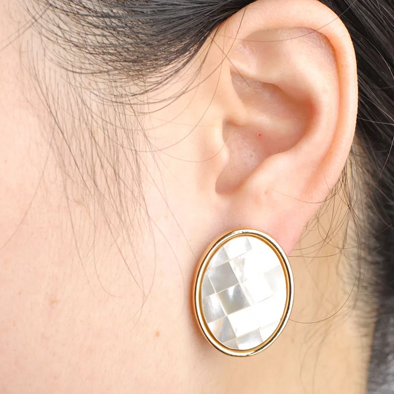 Женский свадебный ювелирный набор в виде ракушек высокого качества Овальный