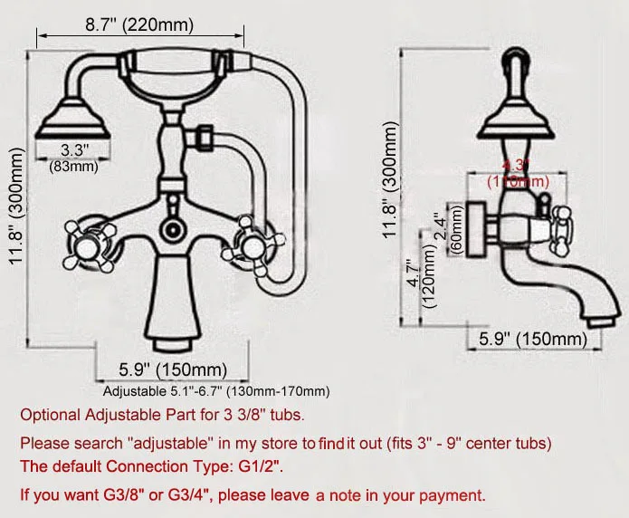 Античная красная медная латунь с двумя перекрестными ручками настенный кран для