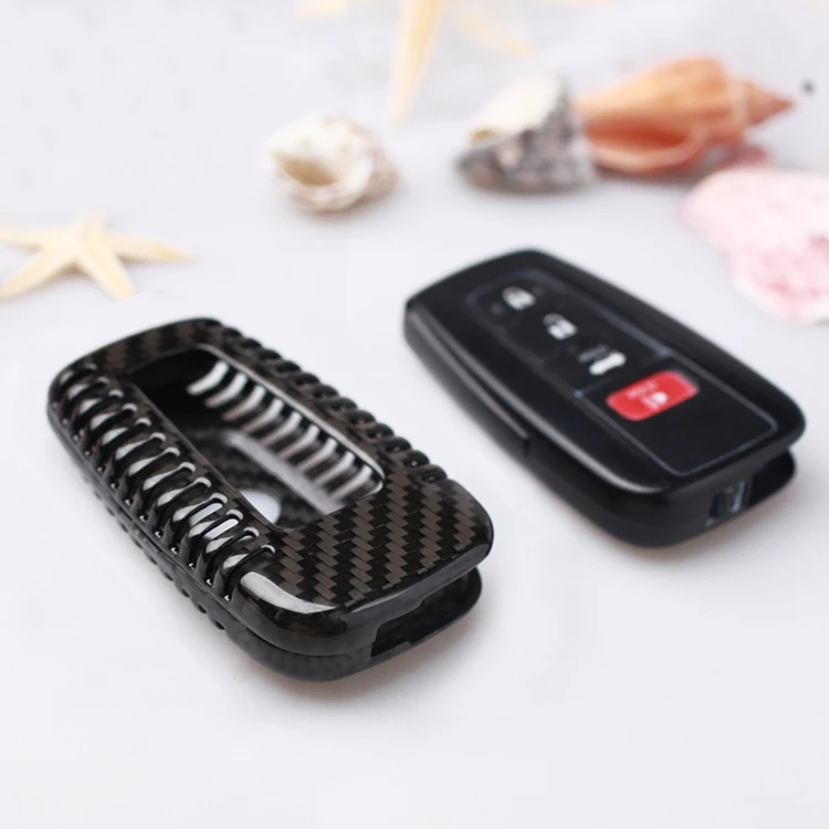 Чехол для автомобильного ключа из углеродного волокна чехол Toyota New Camry Prado CHR Reiz 2018