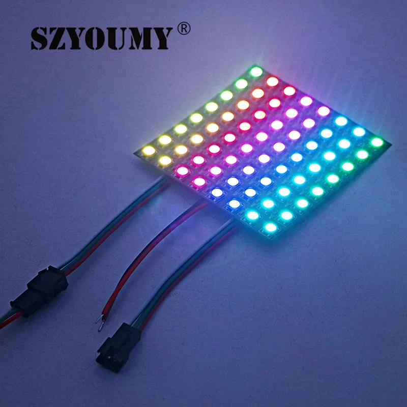 SZYOUMY WS2812B 5050 RGB SMD 8*32 пикселей цифровая Гибкая точечная матрица индивидуально адресуемый светодиодный дисплей 3 размера опция
