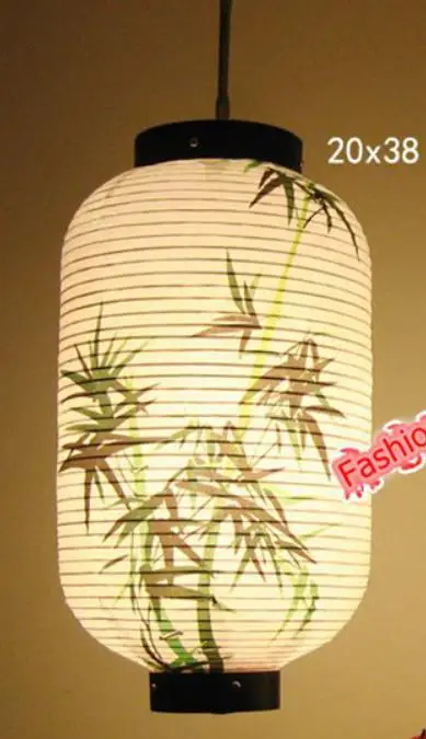 20x38cm E Новогодний бумажный фонарь, Японский Корейский китайский бамбуковый цветок сливы вишни, длинная кухня, украшение ресторана - Цвет: 20x38cm E