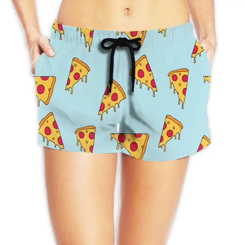 SAMCUSTOM New Women's Quick-drying Beach seaside Casual Shorts pizza 3D printing Custom Summer Girl Home | Женская одежда