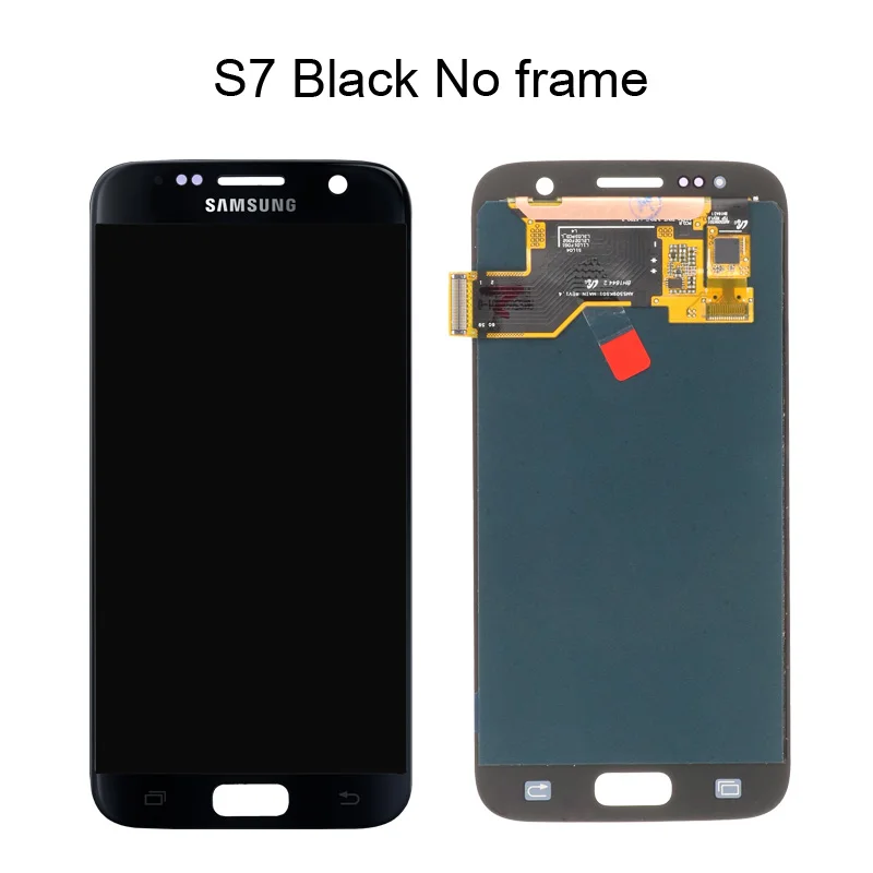 5," с ЖК-экраном для SAMSUNG Galaxy S7 G930 G930F, кодирующий преобразователь сенсорного экрана в сборе - Цвет: Black No frame