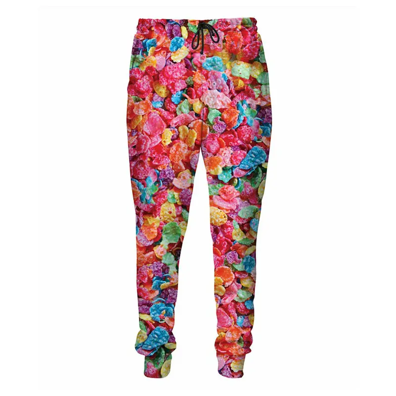 Повседневные брюки с объемным принтом фруктовый галька спортивные мода для