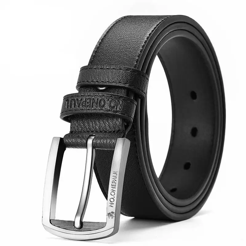 Z111 Black 3.3CM NO. ONEPAUL, коровья кожа, натуральная кожа, роскошный ремень, мужские ремни, новая мода, Классическая, винтажная Пряжка, мужской, высокое качество - Цвет: Z111 Black 3.3CM