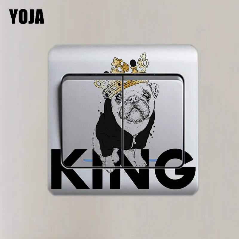 YOJA одет и коронованный щенок Декор переключатель настенный стикер гостиная