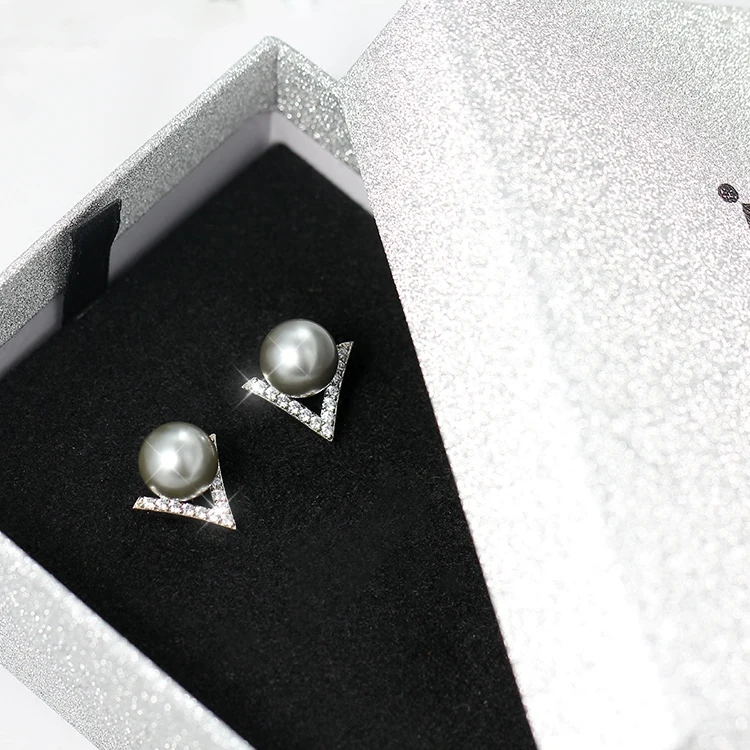 925 жемчуг серьги-гвоздики темпераментные Япония и Корея личность хрустальные