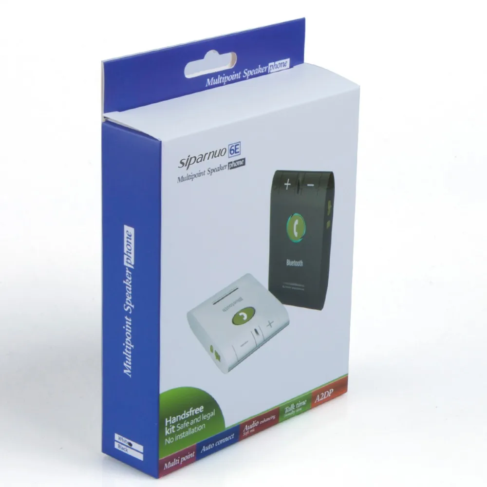 Siparnuo громкая связь в автомобиль Wilress Bluetooth громкая связь Bluetooth Car Handsfree V4.1 свободная рука A2DP Шум отменить двойной телефон подключен