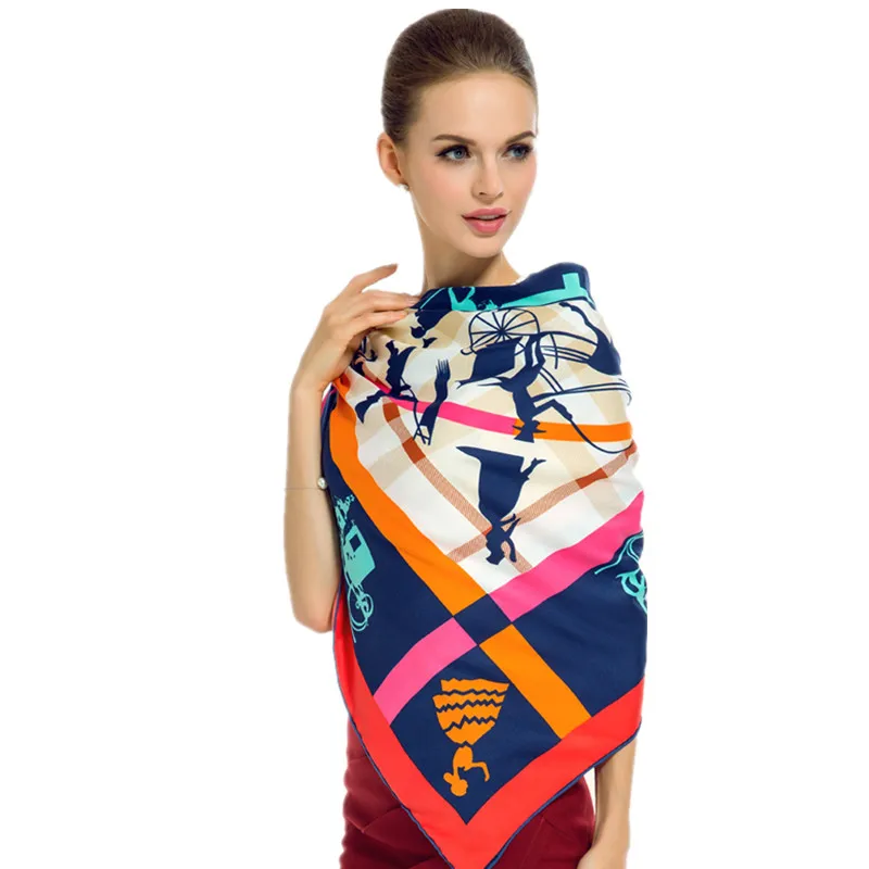 Роскошный брендовый 100% саржевый шелковый шарф женские накидки на шею в